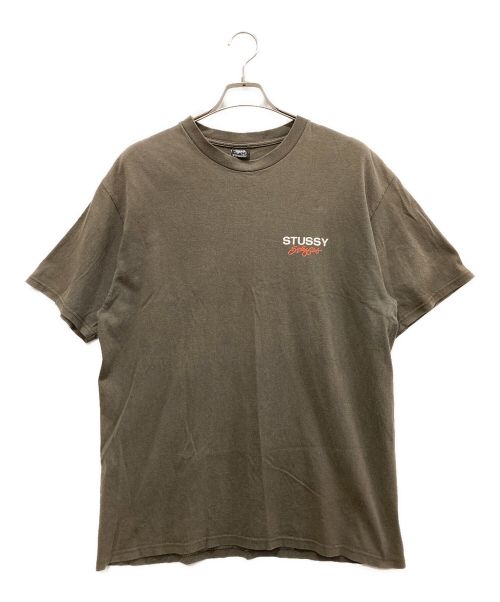 stussy（ステューシー）stussy (ステューシー) プリントTシャツ オリーブ サイズ:Lの古着・服飾アイテム