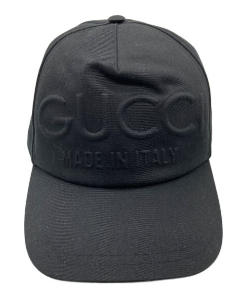 GUCCI（グッチ）GUCCI (グッチ) エンボス ベースボールキャップ ブラック サイズ:XLの古着・服飾アイテム