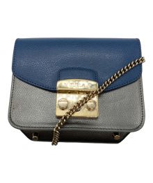 FURLA（フルラ）の古着「チェーンショルダーポーチ」｜ブルー×グレー