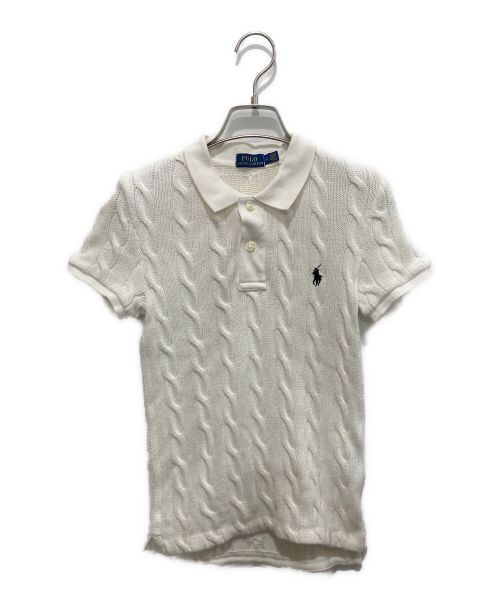 POLO RALPH LAUREN（ポロ・ラルフローレン）POLO RALPH LAUREN (ポロ・ラルフローレン) ケーブルニットポロシャツ ホワイト サイズ:Sの古着・服飾アイテム