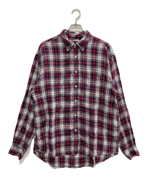 GAP（ギャップ）GAP (ギャップ) リネンチェックシャツ レッド サイズ:Lの古着・服飾アイテム