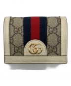 GUCCIグッチ）の古着「GG 二つ折り財布/オフディアコンパクト」｜ホワイト×ブラウン