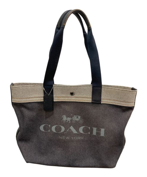 COACH（コーチ）COACH (コーチ) デニムキャンバストートバッグ インディゴ×グレーの古着・服飾アイテム