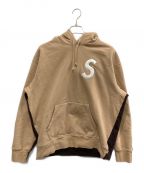 SUPREMEシュプリーム）の古着「S Logo Split Hooded Sweatshirt」｜ベージュ×ブラウン