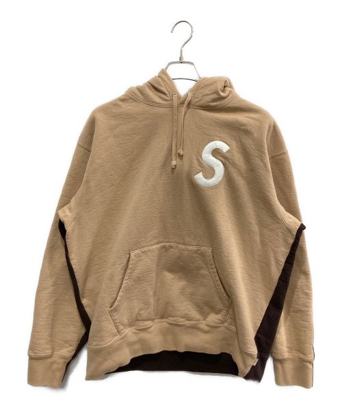 SUPREME（シュプリーム）SUPREME (シュプリーム) S Logo Split Hooded Sweatshirt ベージュ×ブラウン サイズ:Lの古着・服飾アイテム