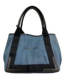 BALENCIAGA（バレンシアガ）の古着「ネイビーカバス/ハンドバッグ」｜インディゴ