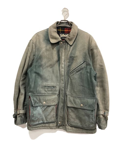 Schott（ショット）Schott (ショット) 裏ブランケットレザーコート ブルー サイズ:40の古着・服飾アイテム