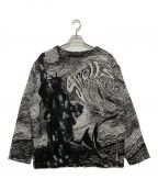 WANNAワナ）の古着「“W SWELLS” TAPESTRY KNIT」｜グレー