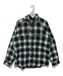 WANNA（ワナ）の古着「"SHERLOCK" HOODED FLANNEL SHIRTS」｜グリーン×ブラック