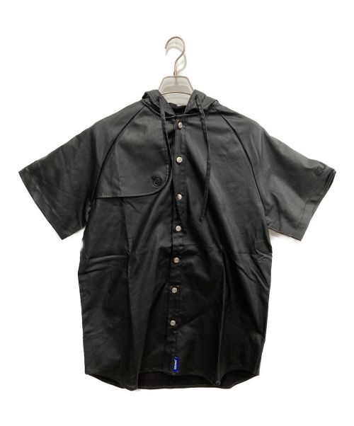 WANNA（ワナ）WANNA (ワナ) ECO LEATHER Hooded sharlock S/S shirts ブラック サイズ:1の古着・服飾アイテム