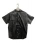 WANNA（ワナ）の古着「ECO LEATHER Hooded sharlock S/S shirts」｜ブラック