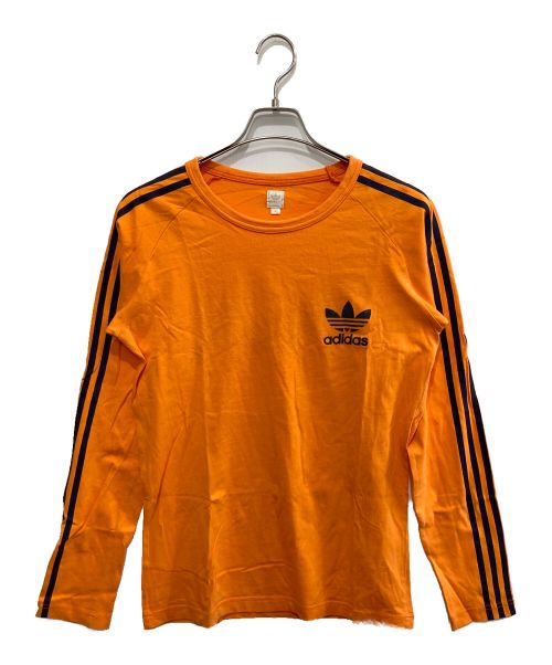 adidas（アディダス）adidas (アディダス) スリーラインロングスリーブカットソー オレンジ サイズ:Mの古着・服飾アイテム