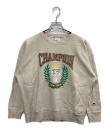 Champion REVERSE WEAVE（チャンピオン リバース ウィーブ）の古着「エンブレムスウェット」｜ベージュ