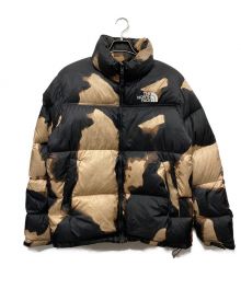 THE NORTH FACE×SUPREME（ザ ノース フェイス×シュプリーム）の古着「Bleached Denim Print Nuptse Jacket」｜ベージュ×ブラック