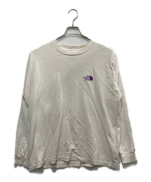 THE NORTHFACE PURPLELABEL（ザ・ノースフェイス パープルレーベル）THE NORTHFACE PURPLELABEL (ザ・ノースフェイス パープルレーベル) ロングスリーブTシャツ/8oz L/S Logo Tee ホワイト サイズ:Lの古着・服飾アイテム