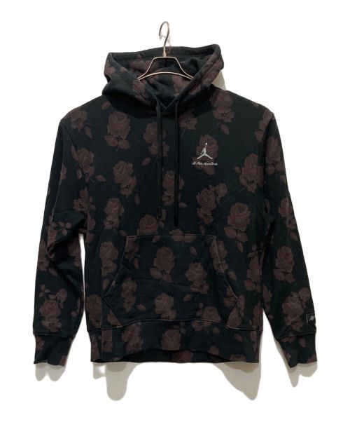 JORDAN（ジョーダン）JORDAN (ジョーダン) AS M J AMM AOP FLC HOODIE/薔薇柄プルオーバーパーカー ブラック×ブラウン サイズ:XLの古着・服飾アイテム