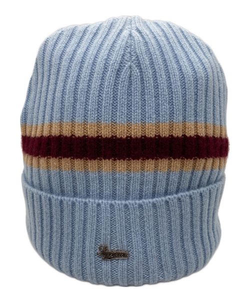 SUPREME（シュプリーム）SUPREME (シュプリーム) stripe cashmere beanie ブルー サイズ:58cmの古着・服飾アイテム