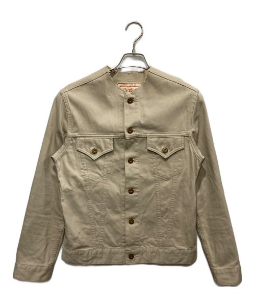 BONCOURA（ボンクラ）BONCOURA (ボンクラ) ノーカラージャケット ベージュ サイズ:36の古着・服飾アイテム