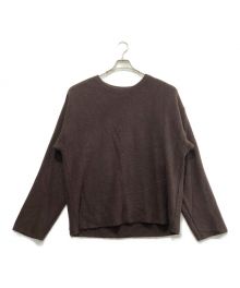 YOKE（ヨーク）の古着「7G OVERSIZED HALF CARDIGAN CREW NECK」｜ブラウン