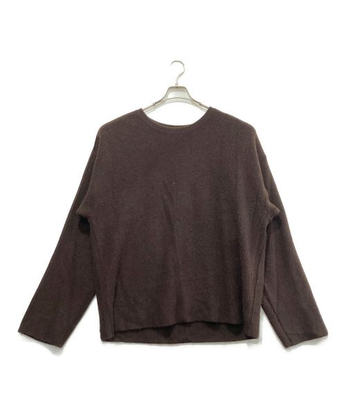 YOKE（ヨーク）YOKE (ヨーク) 7G OVERSIZED HALF CARDIGAN CREW NECK ブラウン サイズ:Mの古着・服飾アイテム