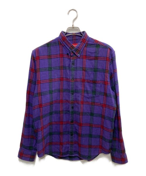 SUPREME（シュプリーム）SUPREME (シュプリーム) Tartan Flannel Shirt/チェックシャツ パープル サイズ:Mの古着・服飾アイテム