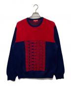 SUPREMEシュプリーム）の古着「Logo Repeat Sweater/コットンニット」｜レッド×ネイビー