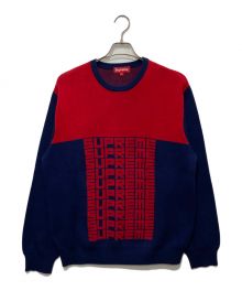 SUPREME（シュプリーム）の古着「Logo Repeat Sweater/コットンニット」｜レッド×ネイビー