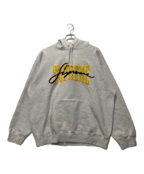 SUPREME（シュプリーム）Supreme (シュプリーム) Embroidered Chenille Hooded Sweatshirt/ンブロイダード シェニール フーデッド スウェットシャツ グレー サイズ:Lの古着・服飾アイテム