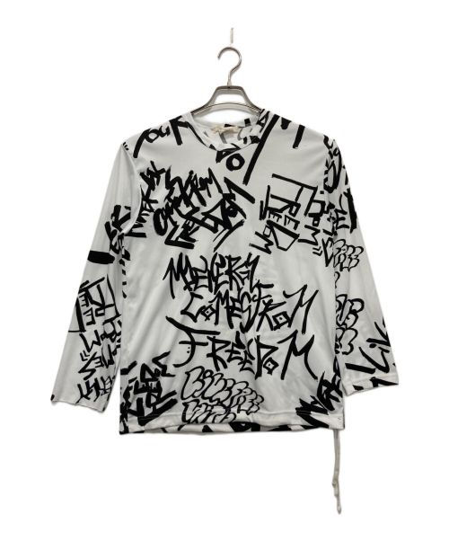 COMME des GARCONS（コムデギャルソン）COMME des GARCONS (コムデギャルソン) プリント ロングスリーブTシャツ ホワイト サイズ:Mの古着・服飾アイテム