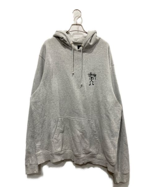 stussy（ステューシー）stussy (ステューシー) プルオーバーパーカー グレー サイズ:XLの古着・服飾アイテム