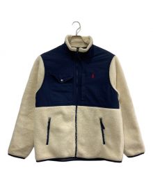 POLO RALPH LAUREN（ポロ・ラルフローレン）の古着「ハイブリッド フリース ジャケット」｜アイボリー×ネイビー