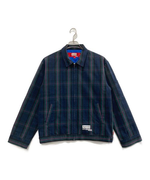 SUPREME（シュプリーム）Supreme (シュプリーム) COMME des GARCONS JUNYA WATANABE MAN (コムデギャルソンジュンヤワタナベマン) Printed Work Jacket/ワークジャケット グリーン×ネイビー サイズ:Mの古着・服飾アイテム