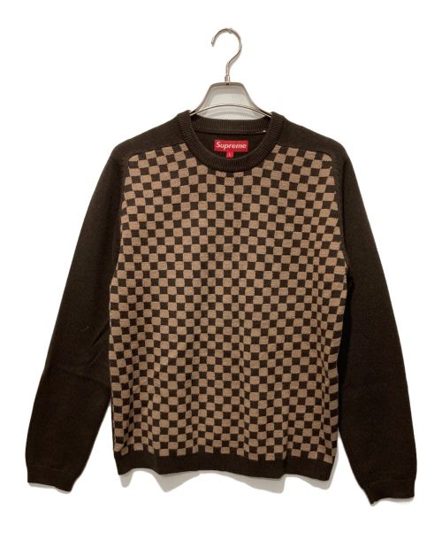 SUPREME（シュプリーム）SUPREME (シュプリーム) Sweater Checker Board ブラウン サイズ:Ｌの古着・服飾アイテム