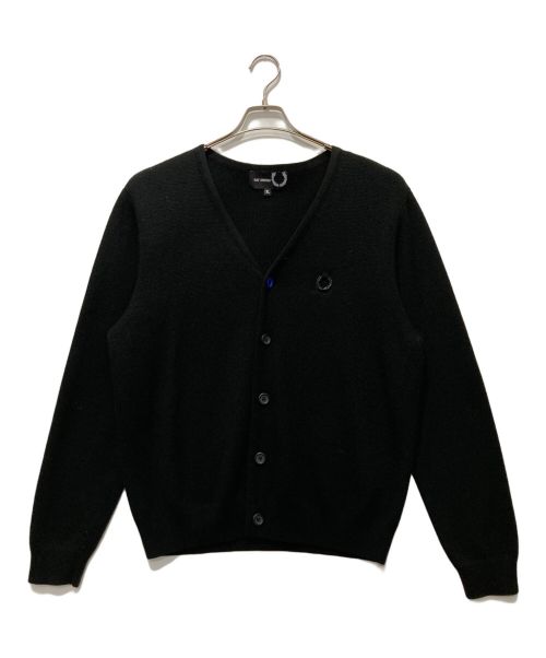 FRED PERRY（フレッドペリー）FRED PERRY (フレッドペリー) RAF SIMONS (ラフシモンズ) アクリルウールニットカーディガン ブラック サイズ:XLの古着・服飾アイテム