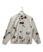 KITHキス）の古着「Summer Floral Crewneck」｜ホワイト×レッド