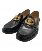 VERSACEヴェルサーチ）の古着「Leather Loafer/レザーローファー/メデューサ」｜ブラック