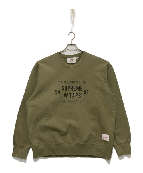 SUPREME（シュプリーム）Supreme (シュプリーム) WTAPS (ダブルタップス) Crewneck sweat オリーブ サイズ:XLの古着・服飾アイテム