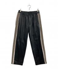 SASQUATCHfabrix. (サスクワッチファブリックス) SYNTHETIC LEATHER TRACK PANTS ブラック サイズ:M