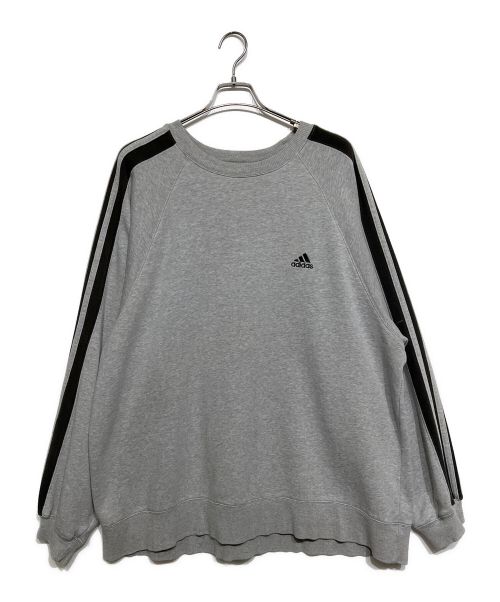 adidas（アディダス）adidas (アディダス) 古着スリーストライプルーズスウェット グレー サイズ:XLの古着・服飾アイテム