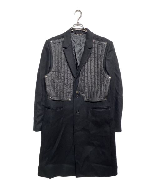 JOHN LAWRENCE SULLIVAN（ジョンローレンスサリバン）JOHN LAWRENCE SULLIVAN (ジョンローレンスサリバン) Quilt Panel Coat ブラック サイズ:Lの古着・服飾アイテム