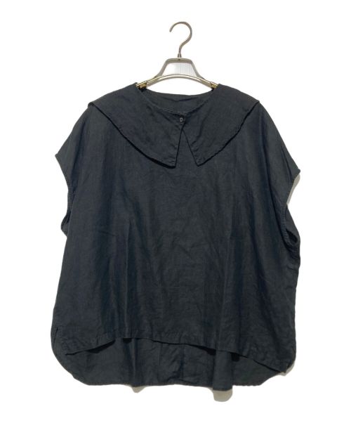 nest Robe（ネストローブ）nest Robe (ネストローブ) 襟付きリネンブラウス ブラック サイズ:Fの古着・服飾アイテム