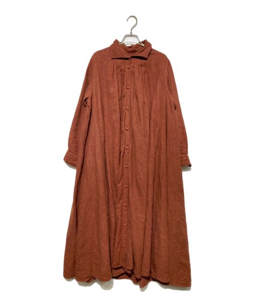 nest Robe（ネストローブ）nest Robe (ネストローブ) リネンワンピース ブラウン サイズ:Fの古着・服飾アイテム