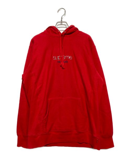 SUPREME（シュプリーム）SUPREME (シュプリーム) Chrome Classic Logo Hooded Sweatshirt(クローム　クラシック　ロゴ　フード　スウェットシャツ) レッド サイズ:Lの古着・服飾アイテム