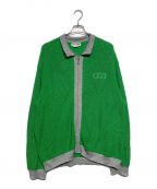 TTT MSWティー）の古着「24SS Lame zip up cardigan」｜グリーン×シルバー