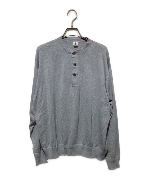 MEIAS（メイアス）MEIAS (メイアス) SILK HENLEY NECK PULL OVER スカイブルー サイズ:Lの古着・服飾アイテム