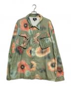 stussyステューシー）の古着「Velveteen Jungle Shirt」｜グリーン