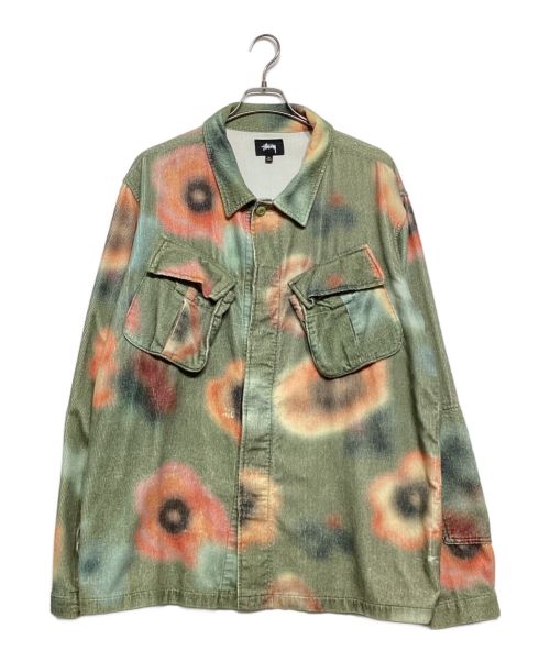 stussy（ステューシー）stussy (ステューシー) Velveteen Jungle Shirt グリーン サイズ:XLの古着・服飾アイテム