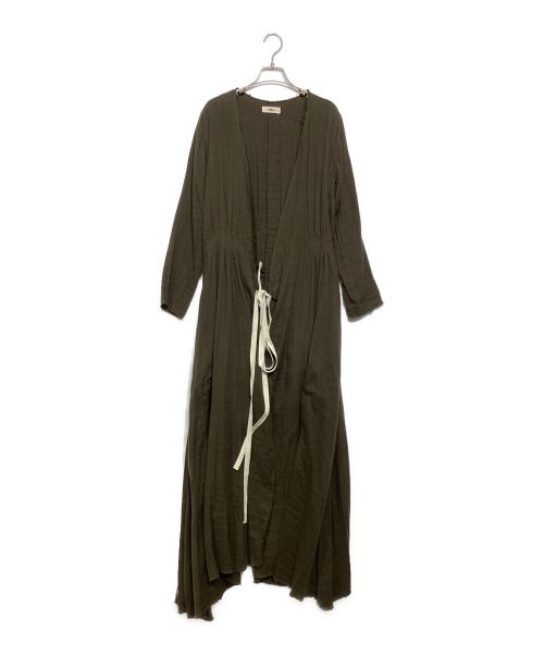 Uhr（ウーア）Uhr (ウーア) Gauze Wrap Dress グリーン サイズ:38の古着・服飾アイテム