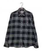 A BATHING APEアベイシングエイプ）の古着「COLLEGE BLOCK CHECK RELAXED FIT SHIRT」｜ブラック