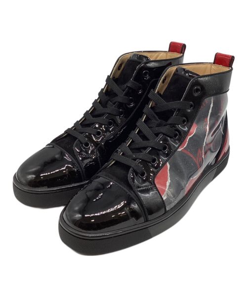 Christian Louboutin（クリスチャン・ルブタン）Christian Louboutin (クリスチャン・ルブタン) Louis Flat patentハイカットスニーカー ブラック サイズ:40.5の古着・服飾アイテム